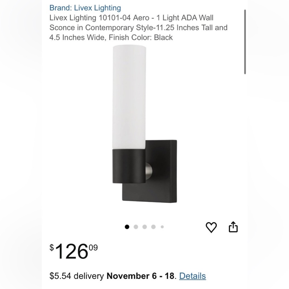 Black white Wall Sconce light